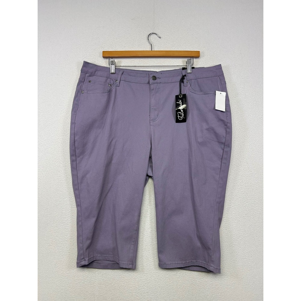 Casual Pastel Tailormade Womens 22W Purple Sage Capri Pants Cropped